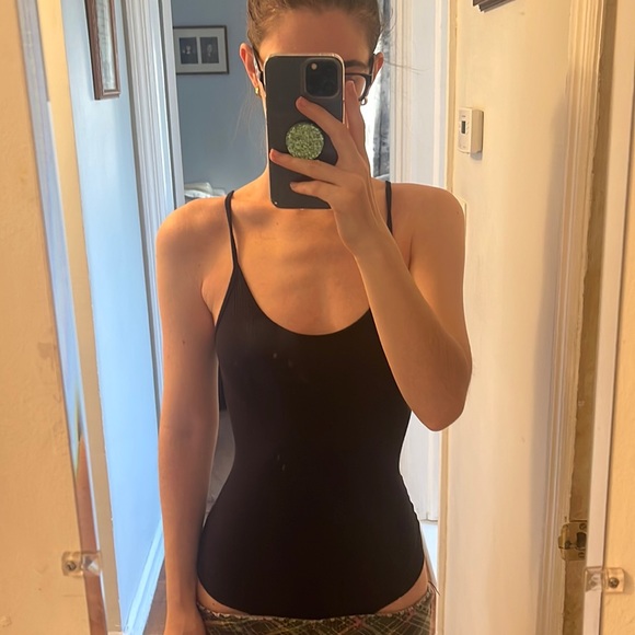 NWT LF Emma & Sam Ribbed black reversible bodysuit with ladder cutouts - Picture 2 of 9